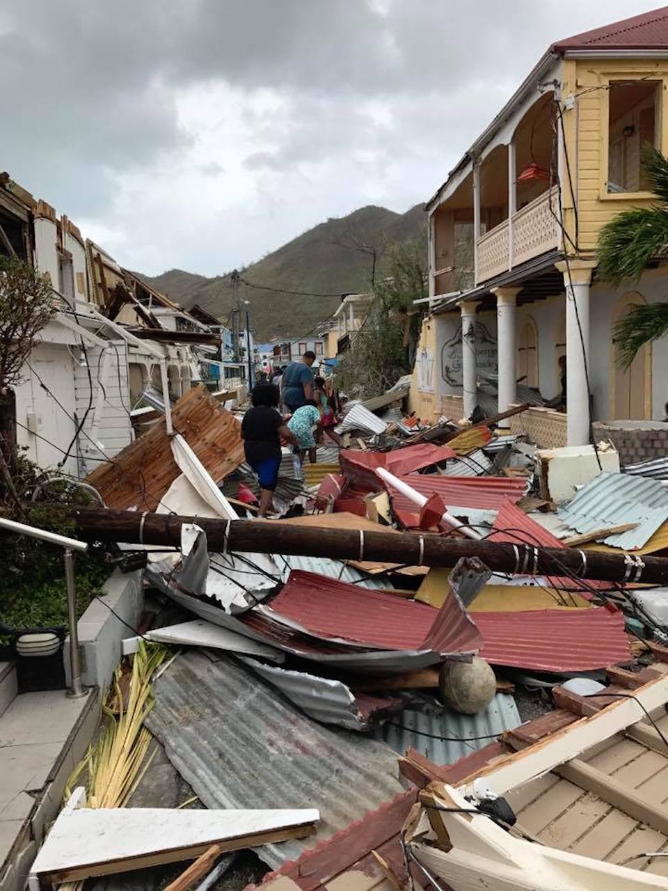 Damage in St Maarten from Hurricane Irma