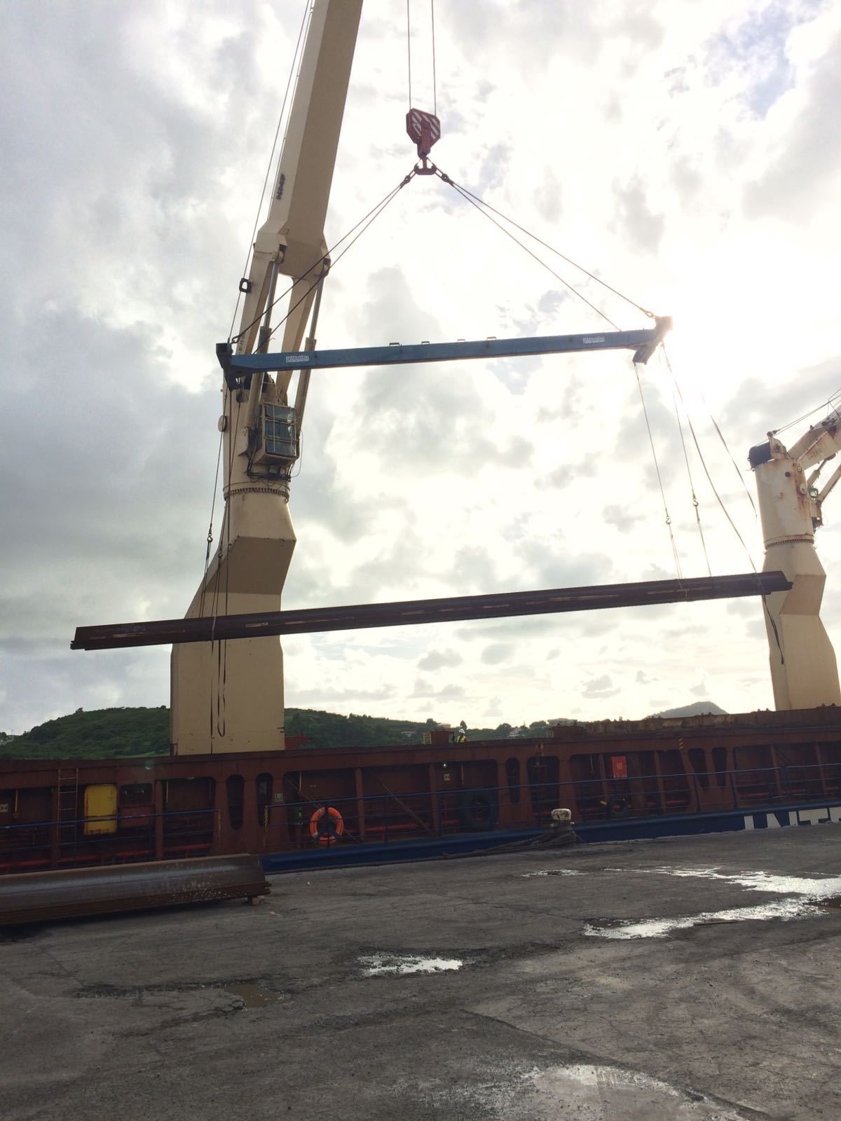 Transporting materials for Antigua Pier