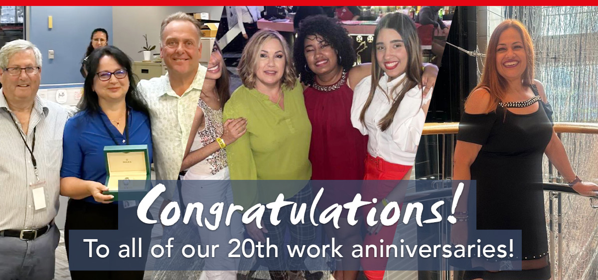 Congratulations to all our 20th work anniversaries!